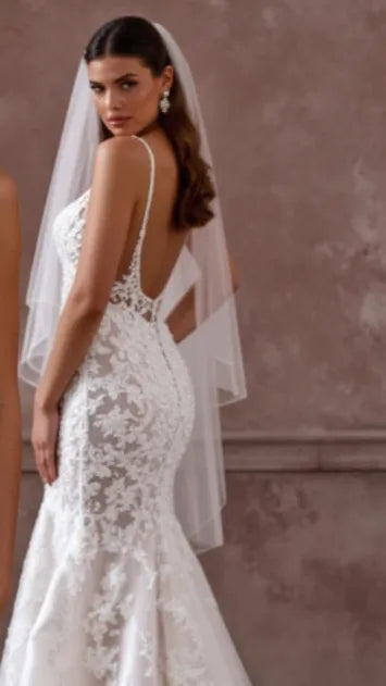 Sexy Mermaid Wedding Dress with a Deep V-Neck for a Bold Bridal Style backless mesh New