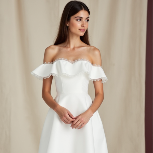 Stylish Short Wedding Dress and Mini Dress with a Corset Bodice for a Feminine Touch New Satin Short Wedding Dress silk