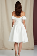 Stylish Short Wedding Dress and Mini Dress with a Corset Bodice for a Feminine Touch New Satin Short Wedding Dress silk