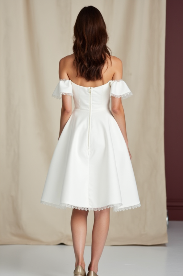 Stylish Short Wedding Dress and Mini Dress with a Corset Bodice for a Feminine Touch New Satin Short Wedding Dress silk