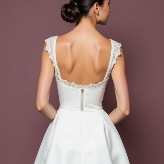 Sophisticated Short Wedding Dress and Mini Dress with a Structured Skirt embroidery New Satin Short Wedding Dress silk