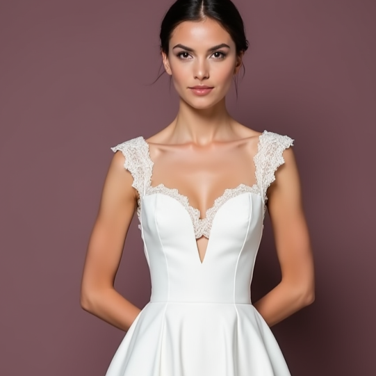 Sophisticated Short Wedding Dress and Mini Dress with a Structured Skirt embroidery New Satin Short Wedding Dress silk