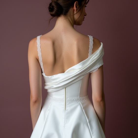 Trendy Short Wedding Dress and Mini Dress with a Floral Embroidered Bodice embroidery New Satin Short Wedding Dress silk