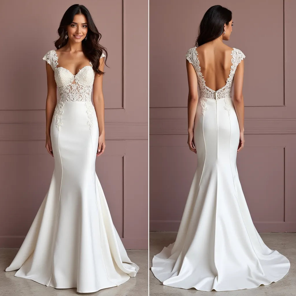 Mermaid Wedding Dress for a Timeless and Elegant Bridal Look backless embroidery New Satin