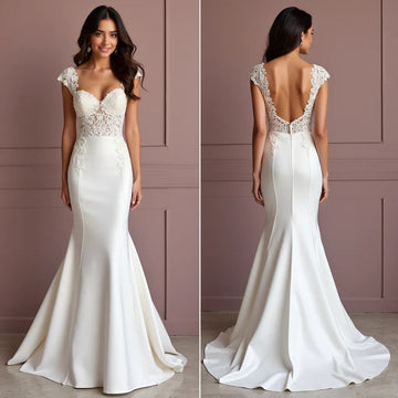 Mermaid Wedding Dress for a Timeless and Elegant Bridal Look backless embroidery New Satin
