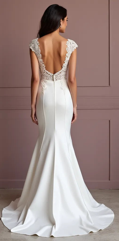 Mermaid Wedding Dress for a Timeless and Elegant Bridal Look backless embroidery New Satin
