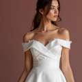 Playful Short Wedding Dress and Mini Dress with a Bow Waist for a Cute Look New Satin Short Wedding Dress silk