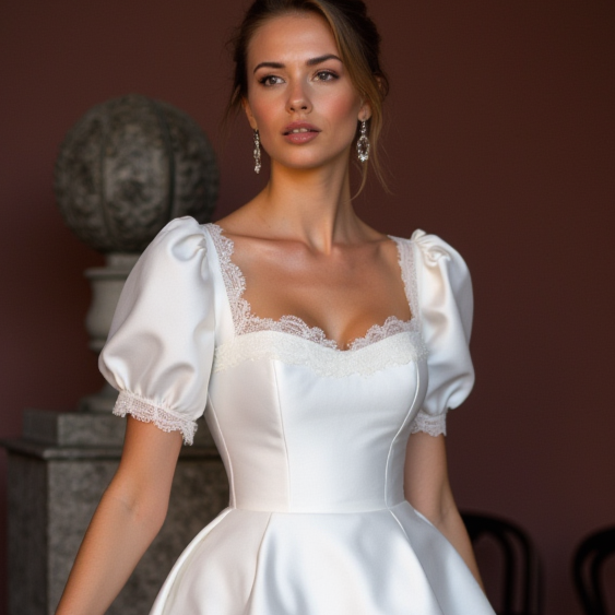 Short Wedding Dress and Mini Dress with a Flowing Chiffon Skirt for an Airy Feel embroidery New Satin Short Wedding Dress silk