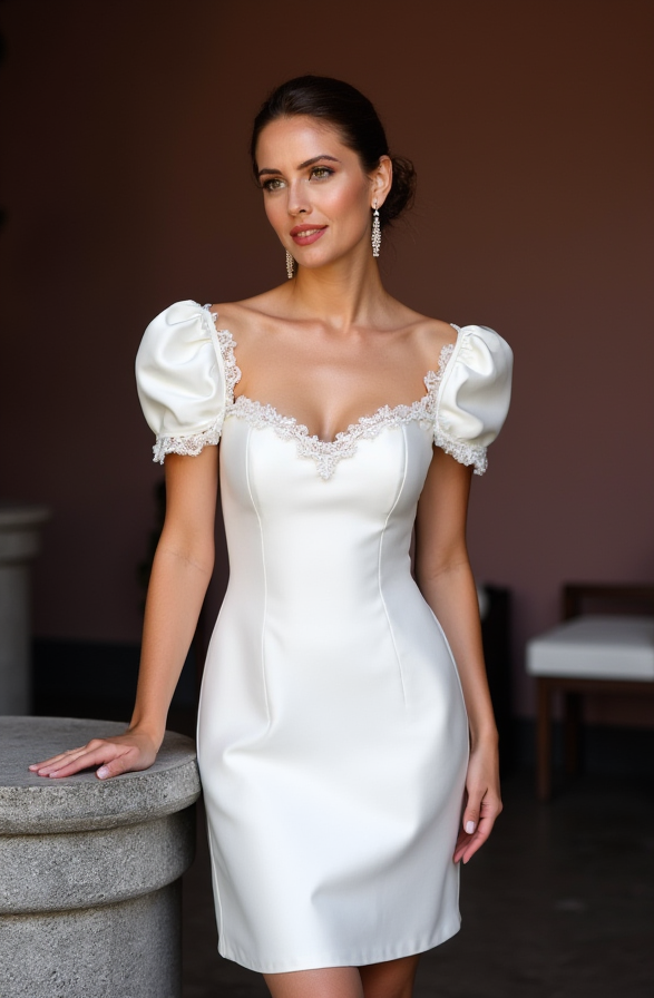 Edgy Short Wedding Dress and Mini Dress with a High Slit for a Daring Look embroidery New Satin Short Wedding Dress silk