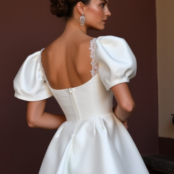 Casual Short Wedding Dress and Mini Dress for a Simple Yet Elegant Bridal Look embroidery New Satin Short Wedding Dress silk