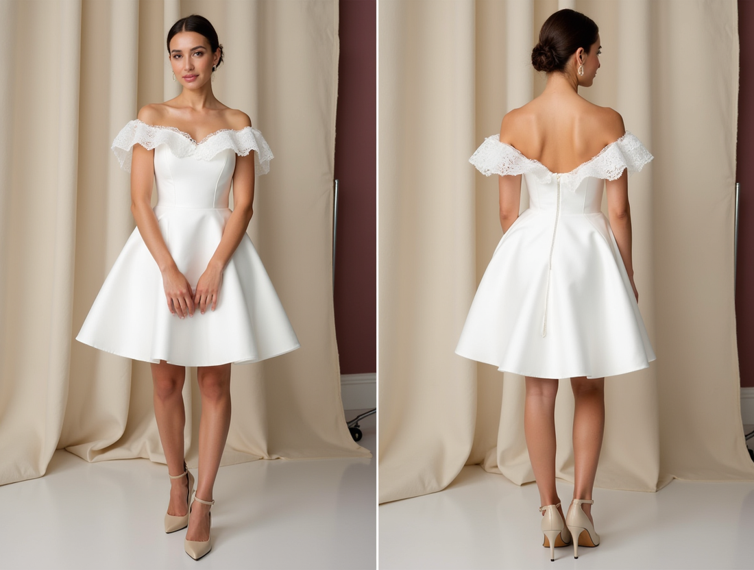 Elegant Short Wedding Dress and Mini Dress with a Draped Bodice for a Luxe Feel embroidery New Satin Short Wedding Dress silk