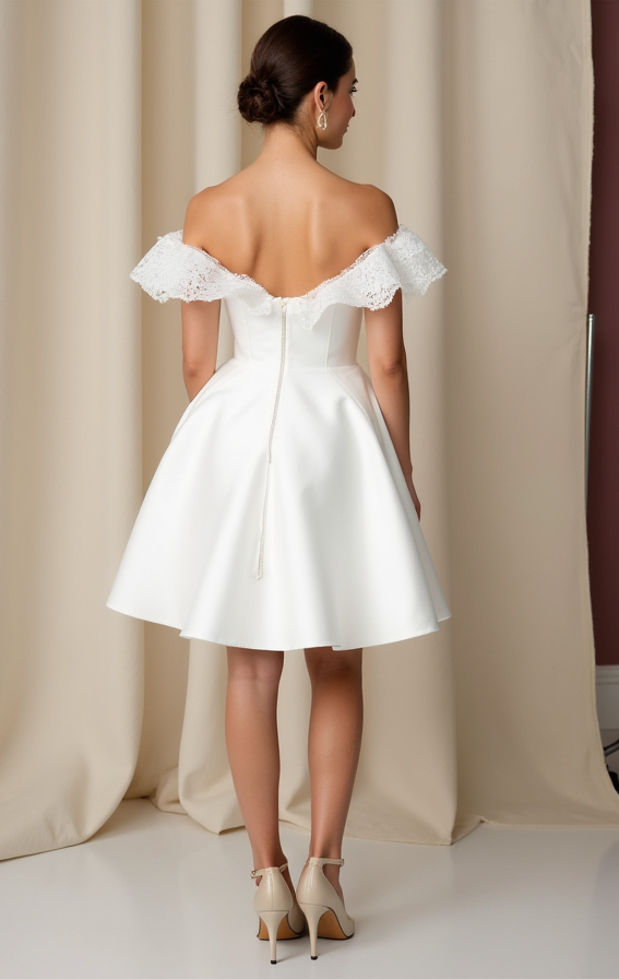 Elegant Short Wedding Dress and Mini Dress with a Draped Bodice for a Luxe Feel embroidery New Satin Short Wedding Dress silk