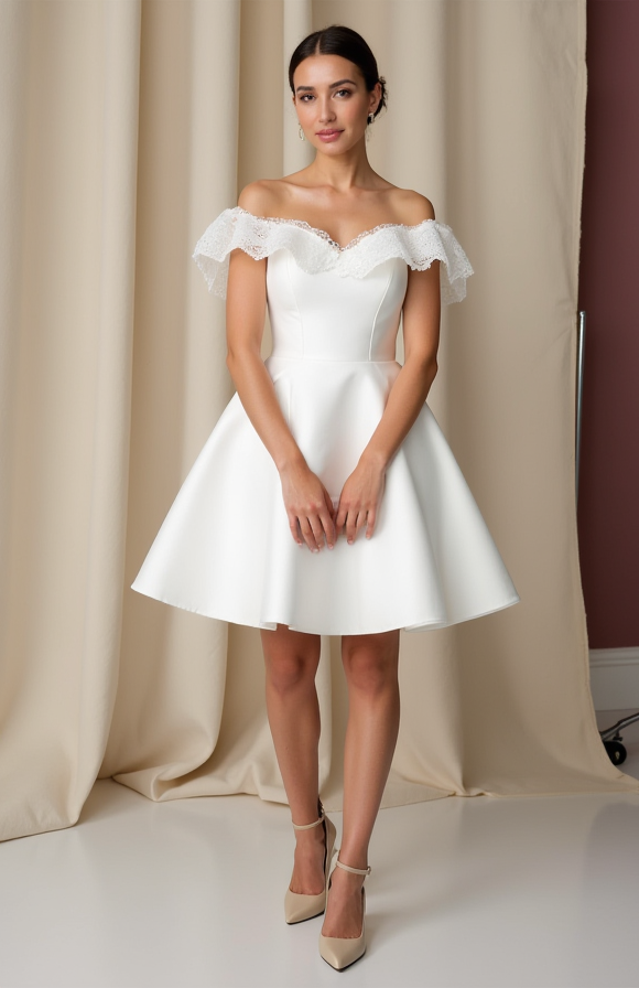 Elegant Short Wedding Dress and Mini Dress with a Draped Bodice for a Luxe Feel embroidery New Satin Short Wedding Dress silk