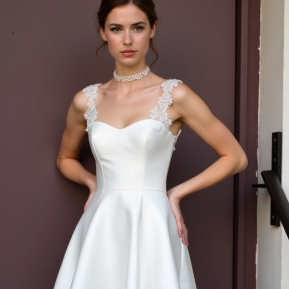 Playful Short Wedding Dress and Mini Dress with Polka Dot Tulle for a Fun Look embroidery New Satin Short Wedding Dress silk