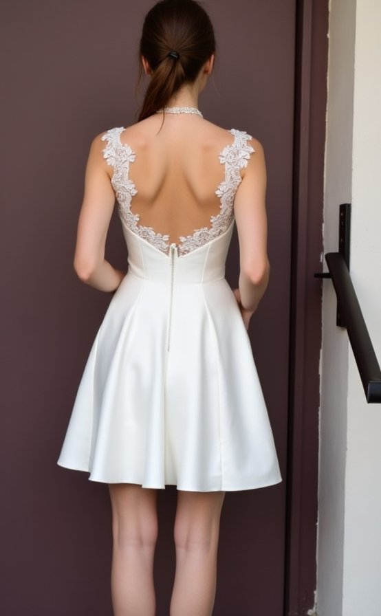 Playful Short Wedding Dress and Mini Dress with Polka Dot Tulle for a Fun Look embroidery New Satin Short Wedding Dress silk