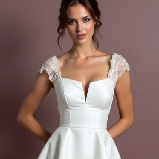 Short Wedding Dress and Mini Dress with a Fit-and-Flare Silhouette for a Feminine Look embroidery New Satin Short Wedding Dress silk