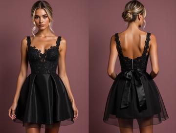 Sexy Black Evening Dress & Prom Gown with High Slit and Off-Shoulder Design black embroidery New Satin