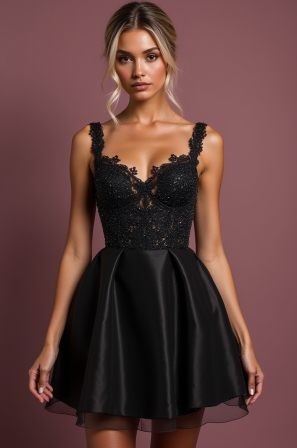 Sexy Black Evening Dress & Prom Gown with High Slit and Off-Shoulder Design black embroidery New Satin