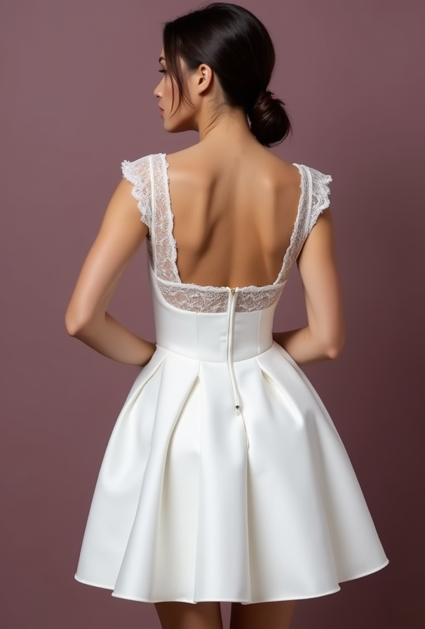 Short Wedding Dress and Mini Dress with a Belted Waist for a Defined Silhouette embroidery New Satin Short Wedding Dress silk