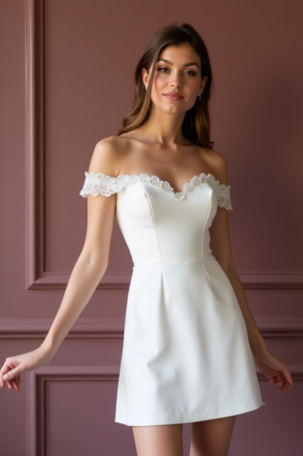 Chic Short Wedding Dress and Mini Dress with Pearl Buttons for a Vintage Touch embroidery New Satin Short Wedding Dress silk