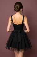 Chic Black Evening Dress & Prom Gown with Long Sleeves for a Sophisticated Style black embroidery New Satin