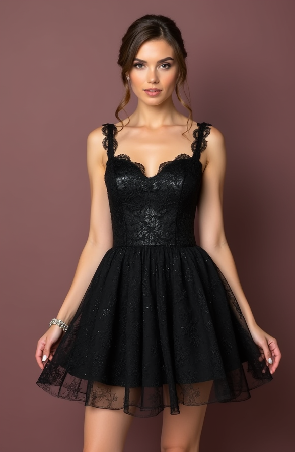 Chic Black Evening Dress & Prom Gown with Long Sleeves for a Sophisticated Style black embroidery New Satin