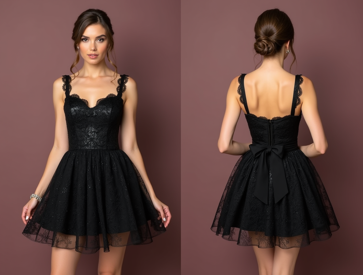 Chic Black Evening Dress & Prom Gown with Long Sleeves for a Sophisticated Style black embroidery New Satin
