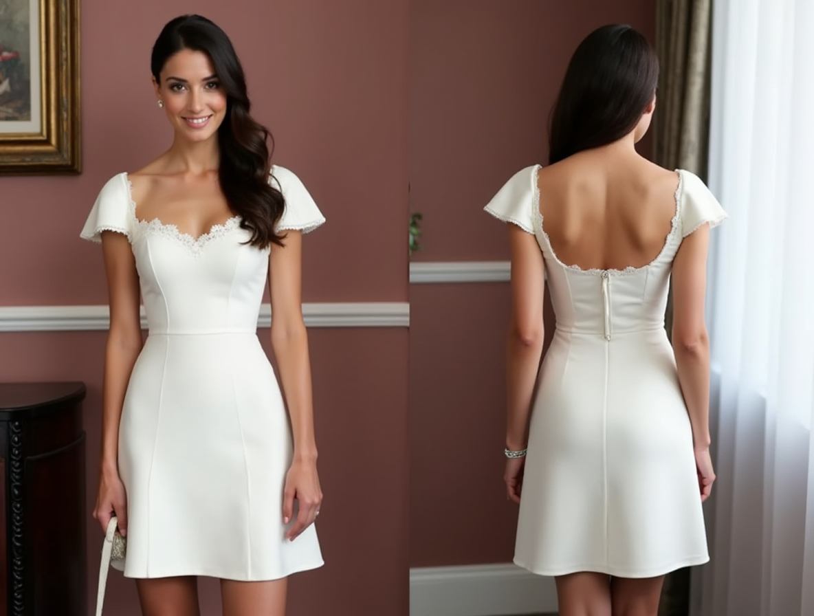 Sexy Short Wedding Dress and Mini Dress with a Plunging Neckline for a Bold Look embroidery mesh New Satin Short Wedding Dress silk