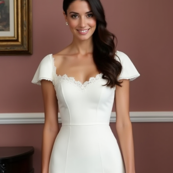 Sexy Short Wedding Dress and Mini Dress with a Plunging Neckline for a Bold Look embroidery mesh New Satin Short Wedding Dress silk