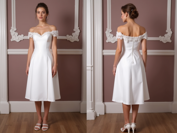 Glamorous Short Wedding Dress and Mini Dress with a Fitted Silhouette and Beading embroidery mesh New Satin Short Wedding Dress silk