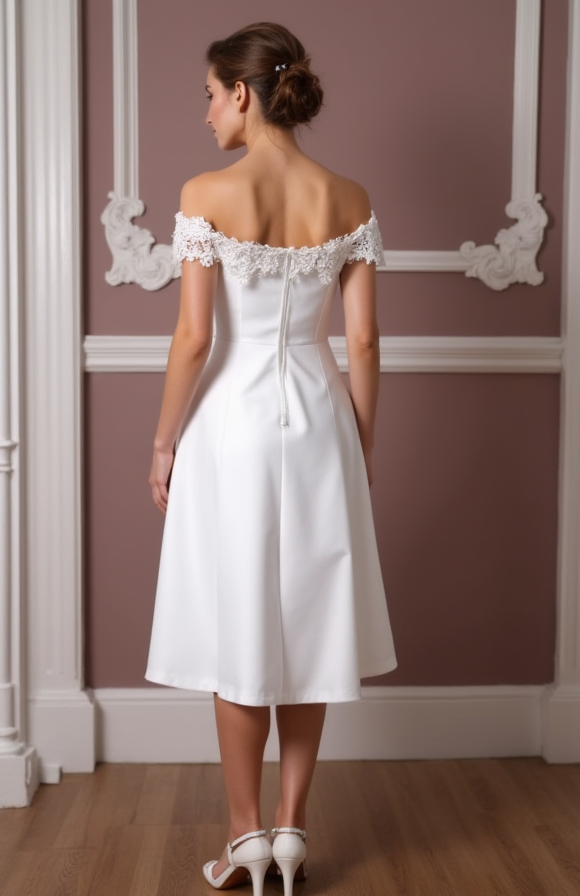 Glamorous Short Wedding Dress and Mini Dress with a Fitted Silhouette and Beading embroidery mesh New Satin Short Wedding Dress silk