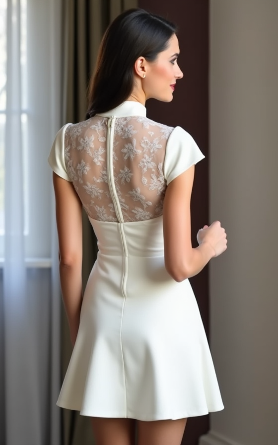 Short Wedding Dress and Mini Dress with a Cowl Neckline for a Trendy Look embroidery mesh New Satin Short Wedding Dress silk