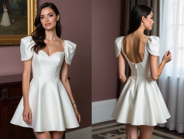 Mini Short Wedding Dress with Lace and Tulle for a Romantic and Elegant Bridal Look embroidery mesh New Satin Short Wedding Dress silk