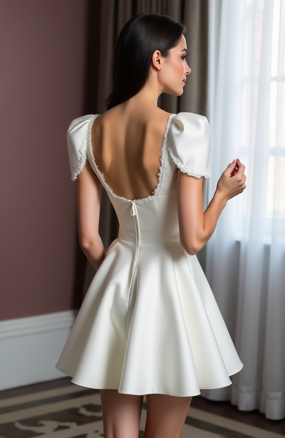 Mini Short Wedding Dress with Lace and Tulle for a Romantic and Elegant Bridal Look embroidery mesh New Satin Short Wedding Dress silk