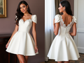 Stunning Short Wedding Dress and Mini Dress with Crystal Embellishments embroidery mesh New Satin Short Wedding Dress silk