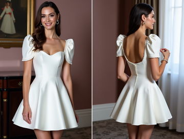 Elegant Mini Short Wedding Dress with a Satin Finish for a Sleek and Sophisticated Look embroidery mesh New Satin Short Wedding Dress silk