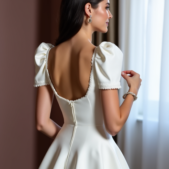 Elegant Mini Short Wedding Dress with a Satin Finish for a Sleek and Sophisticated Look embroidery mesh New Satin Short Wedding Dress silk