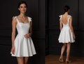 Romantic Mini Short Wedding Dress with a Flowing Skirt for a Dreamy Wedding Style embroidery New Satin Short Wedding Dress silk