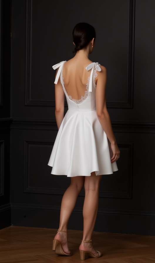 Romantic Mini Short Wedding Dress with a Flowing Skirt for a Dreamy Wedding Style embroidery New Satin Short Wedding Dress silk