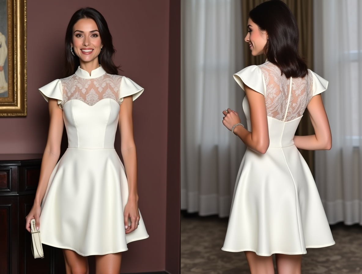 Modern Mini Short Wedding Dress with a Corset Bodice for a Flattering