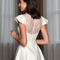 Modern Mini Short Wedding Dress with a Corset Bodice for a Flattering Silhouette mesh New Satin Short Wedding Dress silk