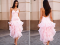Timeless Pink Evening Dress and Prom Gown with Crystal Detailing for a Touch of Glam backless New pink Satin