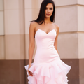 Timeless Pink Evening Dress and Prom Gown with Crystal Detailing for a Touch of Glam backless New pink Satin