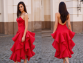 Stunning Red Evening Dress and Prom Gown with a Backless Design for a Sexy Look backless New red Satin