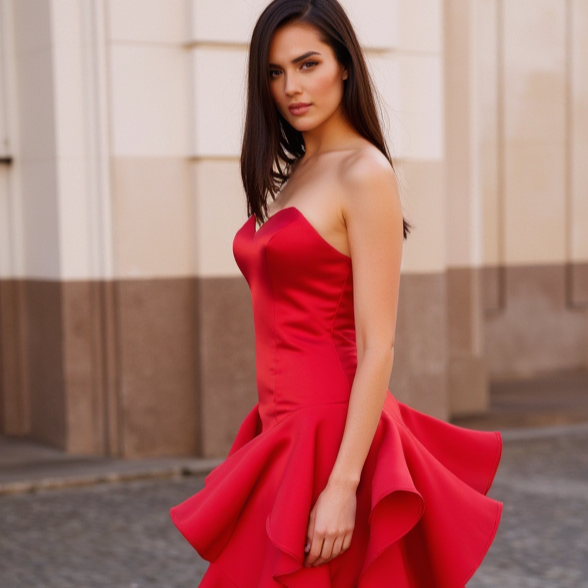Stunning Red Evening Dress and Prom Gown with a Backless Design for a Sexy Look backless New red Satin
