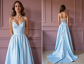 Sophisticated Evening Gown and Prom Dress with a Classic A-Line Shape backless New Satin