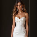 Mermaid Wedding Dress with a Flattering Silhouette for Elegant Brides New Satin Sleeveless Strapless