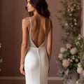 Mermaid Wedding Dress for Second Weddings, Reception, or Vow Renewal backless New Satin