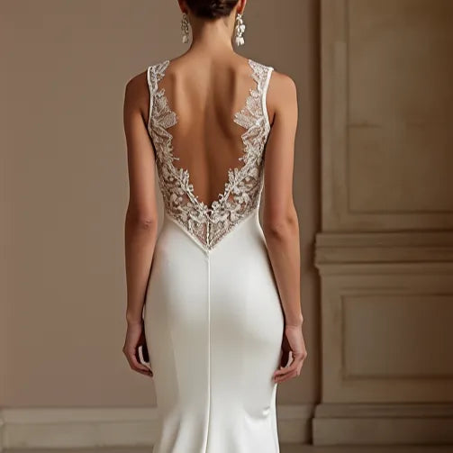 Mermaid Wedding Dress for Brides Who Love a Romantic and Sleek Design backless embroidery New Satin