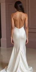 Mermaid Wedding Dress with a Figure-Hugging Fit for a Sexy Look backless New Satin